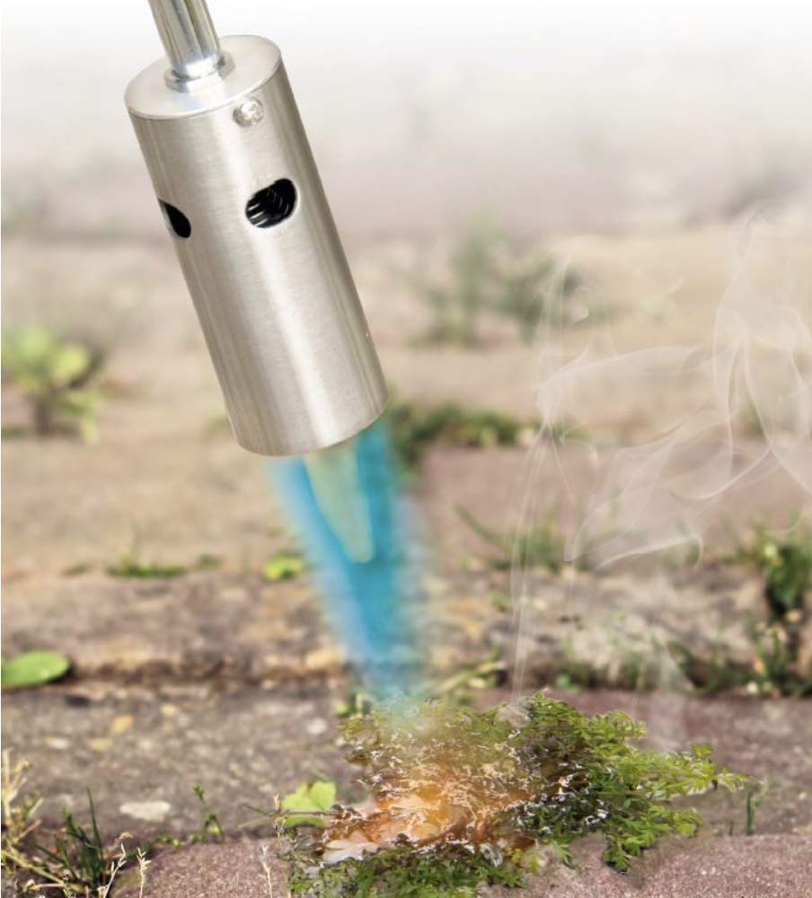 Brûleur à mauvaises herbes RHP 80 cm, avec 4 cartouches de butane 227 g, allumage piézoélectrique, flamme 1000 °C