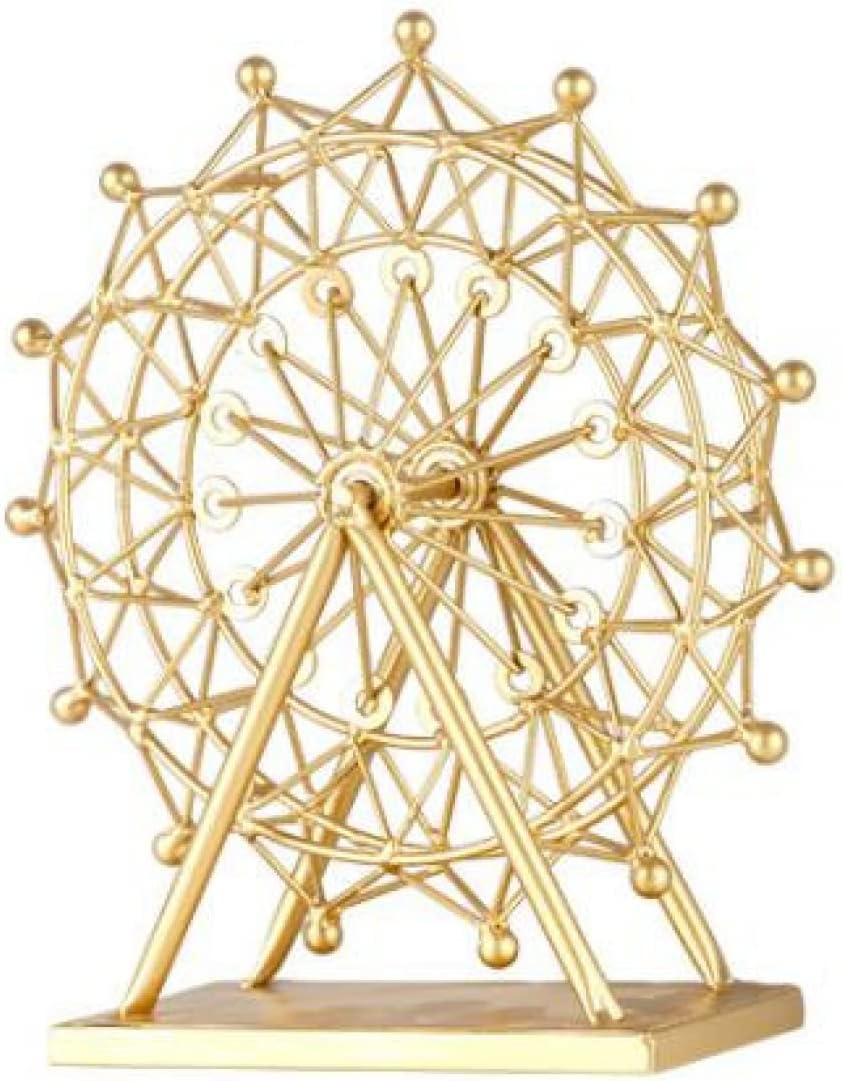 Iron Ferris Wheel Ornaments Rotating Table Lamp Creative Crafts Bedside Lamp Living Room Bedroom Home Decorations-26CM