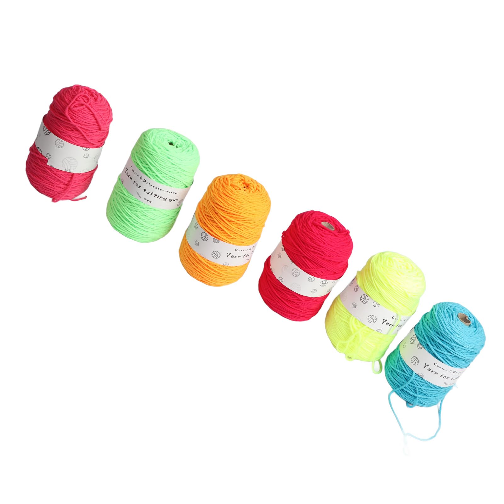 Filato tufting color brillante 6 rotoli per arredamento per la casa a maglia moquette fai -da -te