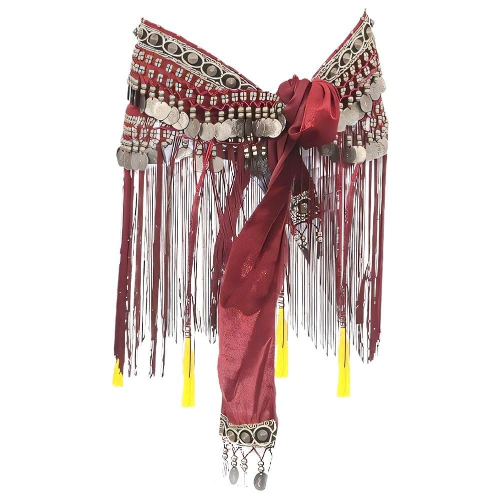 Accessoires de danse du ventre à pampilles et design tribal pour hanches et bikini
