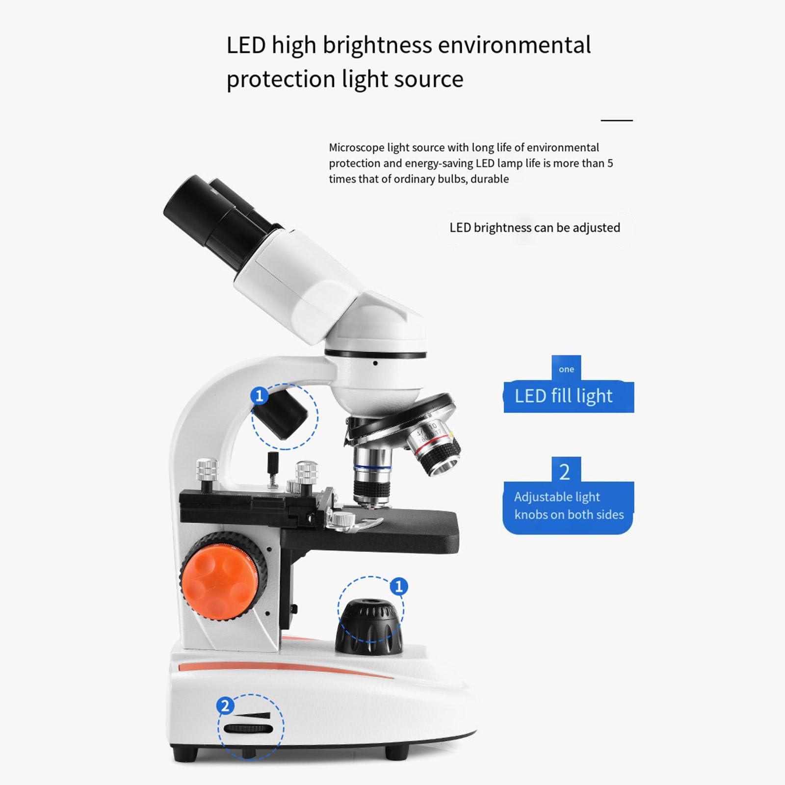 Microscopio de laboratorio de 1200 aumentos, fuente binocular, microscopio óptico estereoscópico ajustable, enseñanza de biología profesional