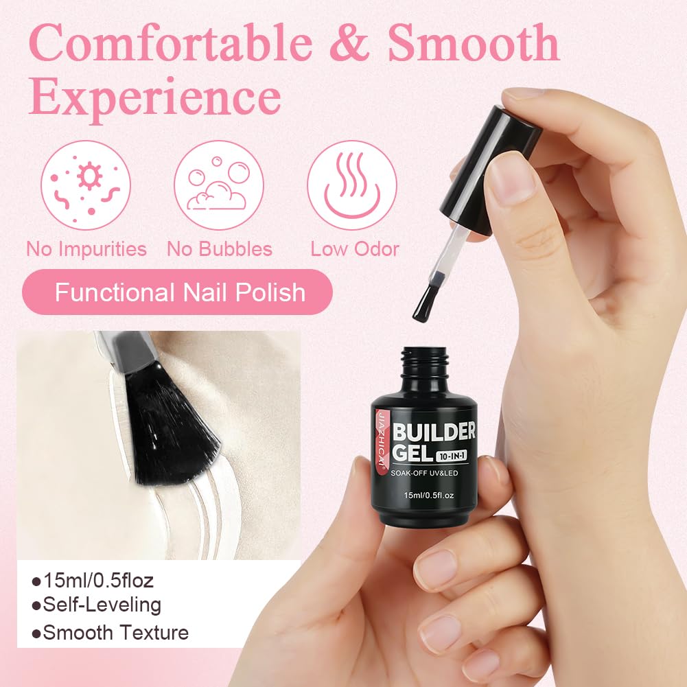 BUTBU Builder Gel, 10 in 1 15ml Nail Builder Base Strengthening Gel - Image 2