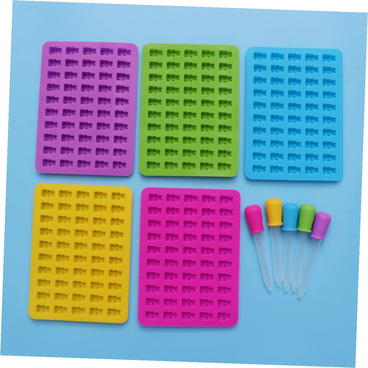 Didiseaon 5sets Stampo in Silicone Per Caramelle Forma Di Orso Con Contagocce Per Cioccolato e Caramelle Gommose Dimensioni Mini Per Feste e Dolcetti Fatti in Casa