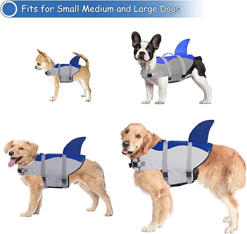 Miniatura 4 de Dogcheer Chaleco salvavidas para perros pequeños, chaleco salvavidas reflectante de sirena para mascotas, chaleco de natación ajustable para