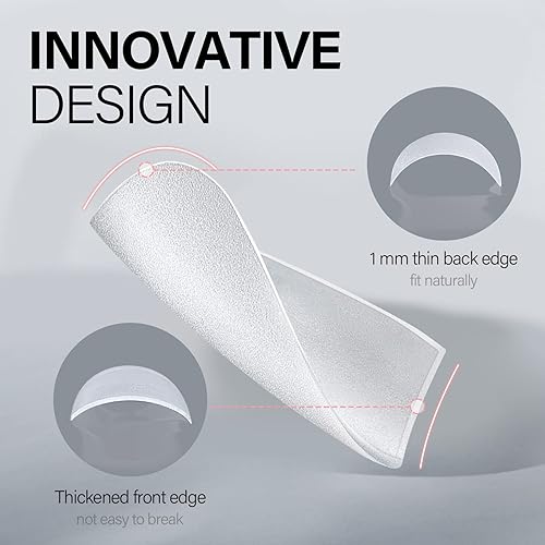 Vista 51 de AILLSA 450 puntas de uñas de gel extra cortas, puntas de uñas de gel de cobertura completa, punta de uñas postizas preliminadas a presión, 15