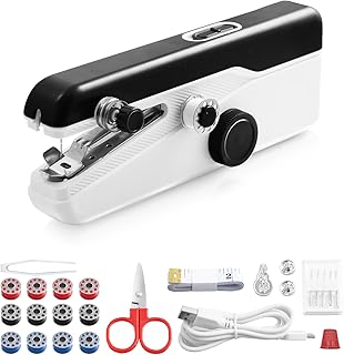 New portable sewing machine handheld,Hand sewing machine with complete thread set, suitable for DIY quick repair and home use(black)