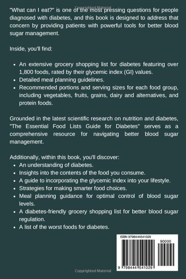 Miniatura 2 de The Essential Foods Lists for Diabetes With Lists of 1800+ Foods to eat Diabetes Meal Planning & Healthy Eating Guide for Diabetes