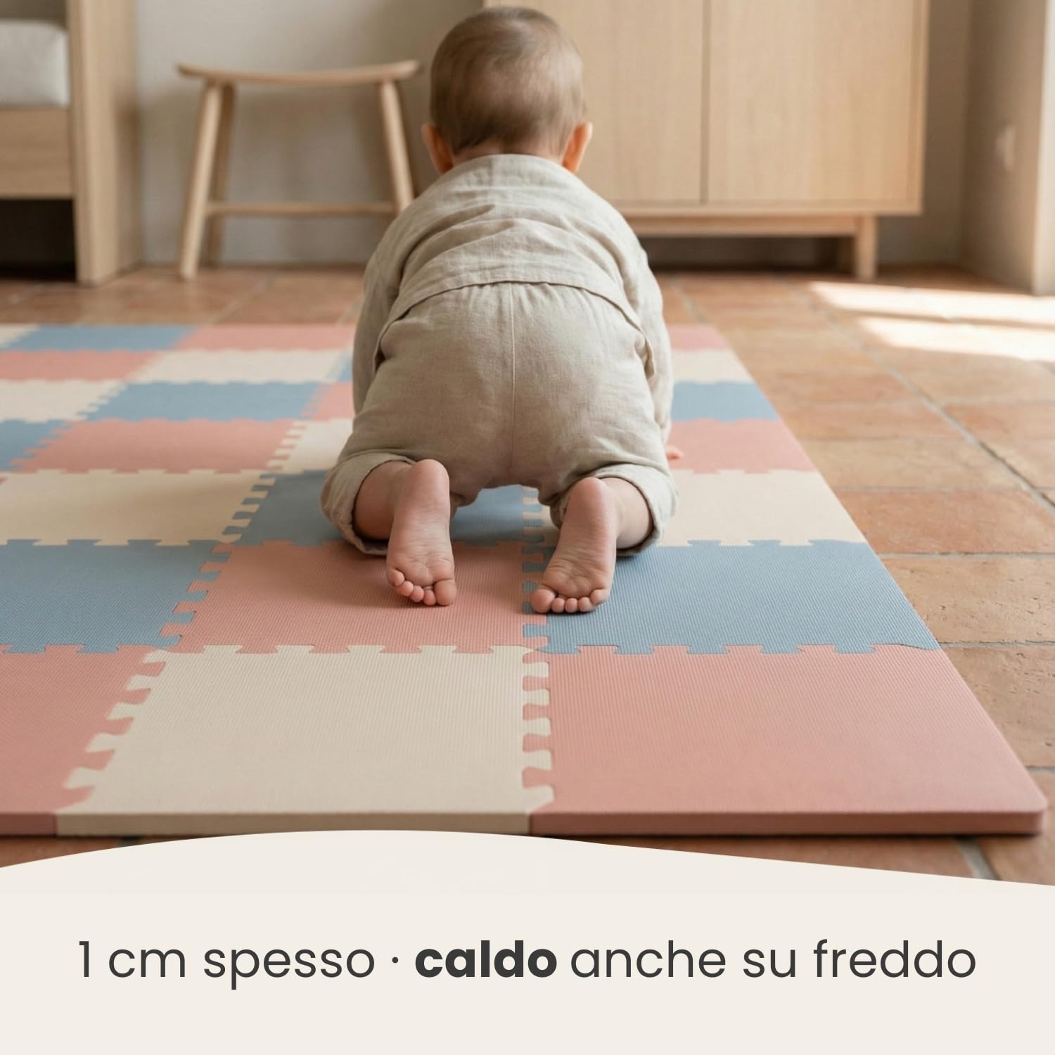 LittleTom 27 Pezzi Tappeto Puzzle per Bambini - Certificato TÜV - Piastrelle EVA con Bordi 30x30 cm - Pavimento Morbido e Antiscivolo - Superficie Puzzle Protettiva per la Cameretta e Gioco a Terra
