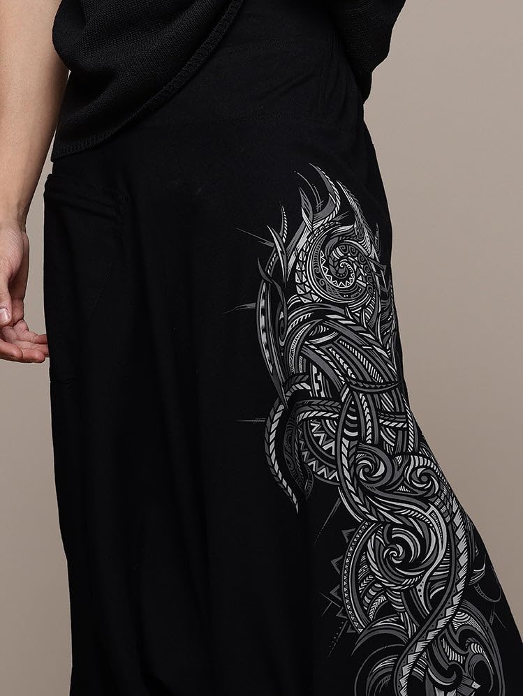 Image of The Veshti Company Printed Harem Pants for Men's Cotton Hippie Style Baggy Boho Yoga Pajama Pant with Pocket
