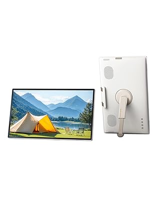 KTC 25 Inch Portable TV - Smart Touch Screen with Google Play, Android 14, Qualcomm 8G RAM+128G Storage, 1080P Smart Handy TV with 8MP Camera and Battery, Touchscreen Monitor for Camping, Bathroom