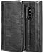 ProCase Galaxy S9 Plus Genuine Leather Case, Vintage Wallet Folding Flip Case with Kickstand, Card Holder, Magnetic Closure Protective Cover for Galaxy S9+ 2018 Release -Black
