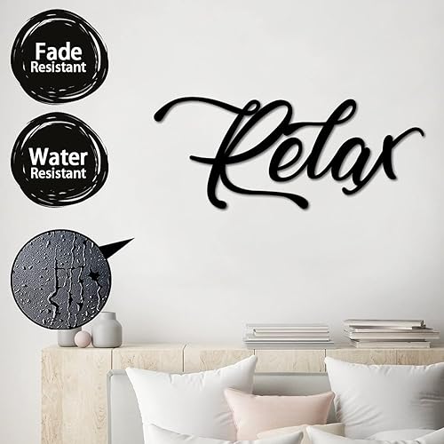 Miniatura 4 de Esculturas recortadas relajadas letrero decorativo de pared arte de palabras 3D decoración del hogar placa de pared de metal decoración colgante