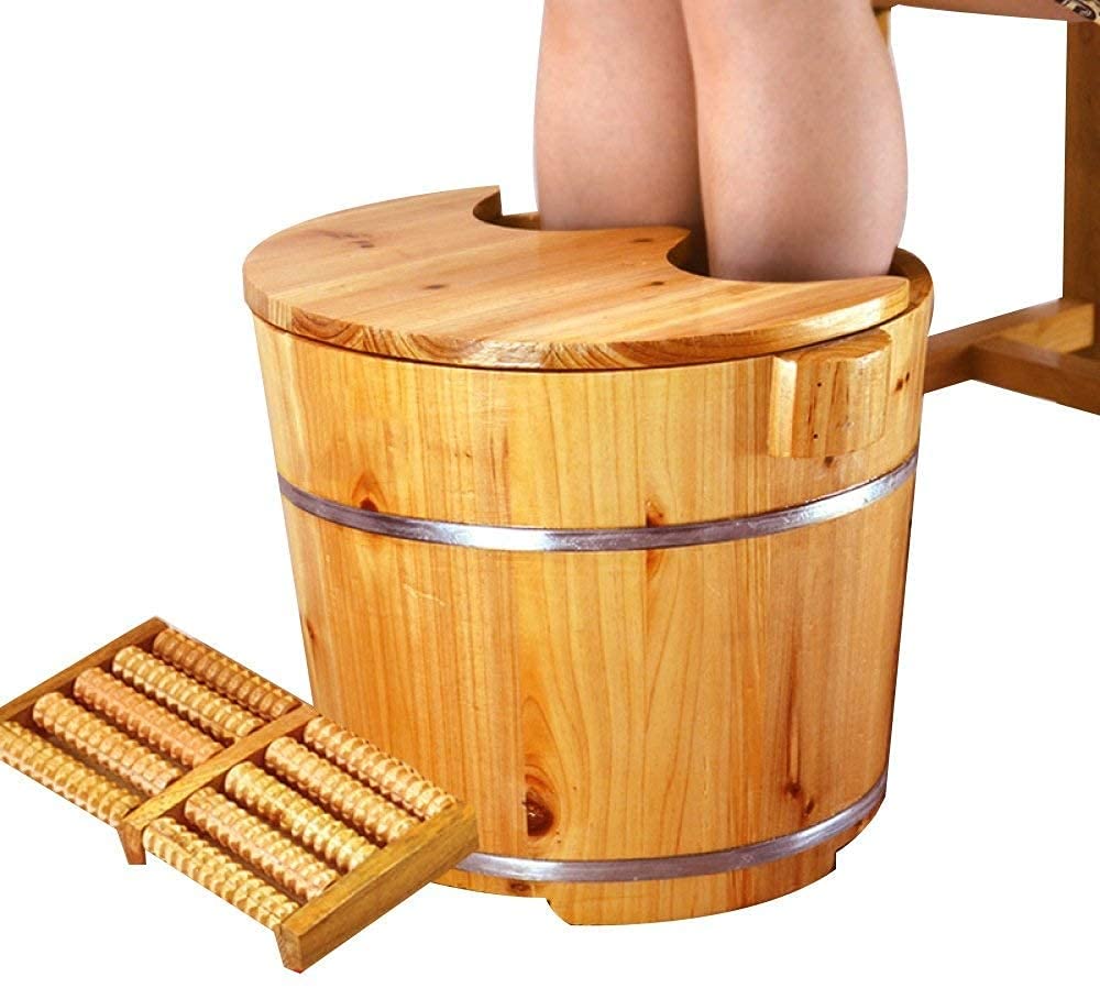 Fußbad Spa Pediküre Becken Hohe 30CM Holz Fass Eimer Füße Wanne Sauna Age Househo