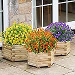 GREENRAIN Artificial Flowers Outdoor Fake Flowers for Decoration UV Resistant No Fade Faux Plastic Plants Garden Porch Window Box Décor (6 Bundles, 2#Yellow) - Image 4