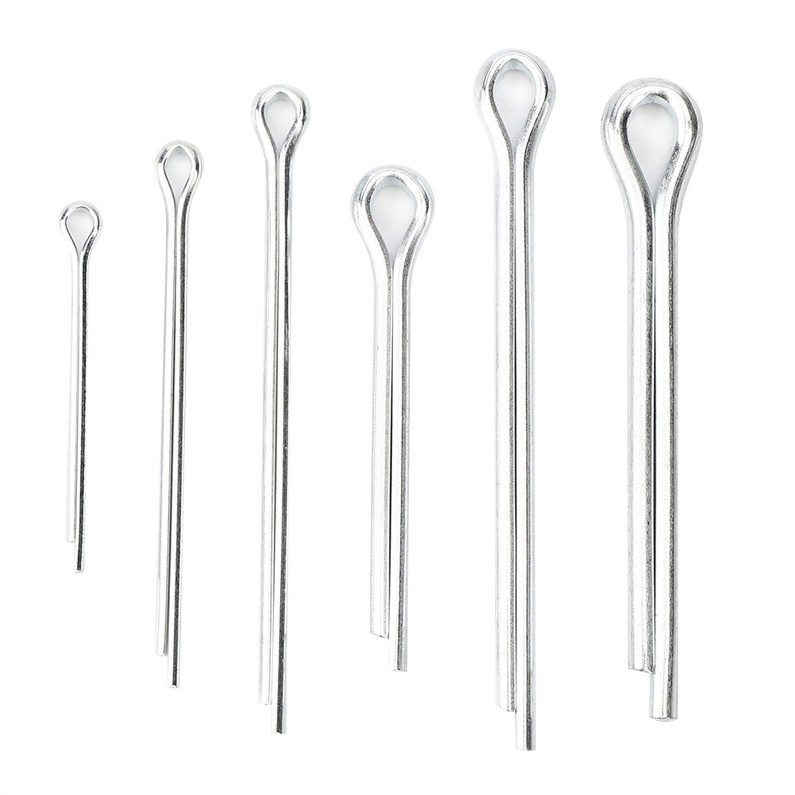 WQAZ Tornillos de Cabeza Hueca 144pcs Cotter Pin Surtido Conjunto Kit Galvanizado Hierro Resistencia a la corrosión Split Pins De Alta Resistencia y antioxidante.