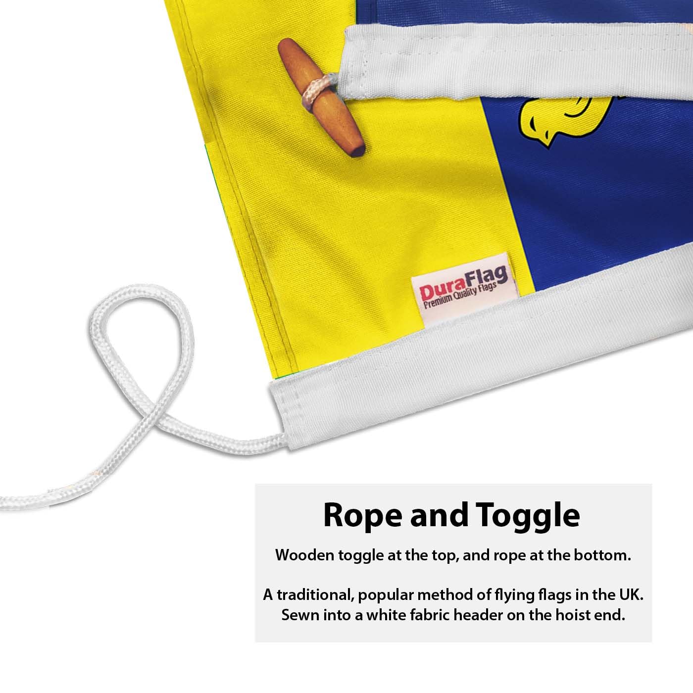 DuraFlag West Sussex 5ft x 3ft with Rope and Toggled - Premium Quality 5x3 Flags, 5ft x 3ft (150cm x 90cm) - Image 2