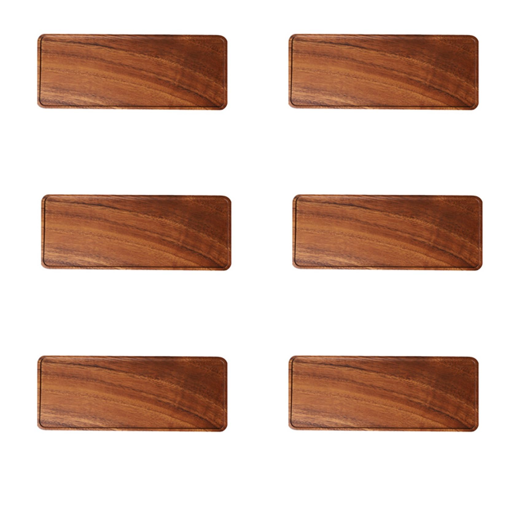 Vjsujehgy 6X South American Walnut Tray, Solid Wood Wooden Afternoon Tea Tray, Fruit Tray, Coffee Shop Simple Snack Tray
