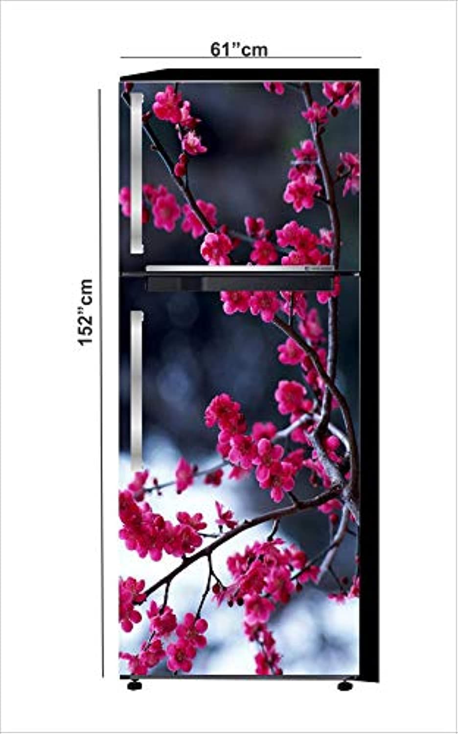 RUBY Decor Ruby Décor Decorative Refrigerator Door Sticker PVC Vinyl Fridge Wrap Sticker for Home (160 cm x 60 cm or 63 X 24 Inches)