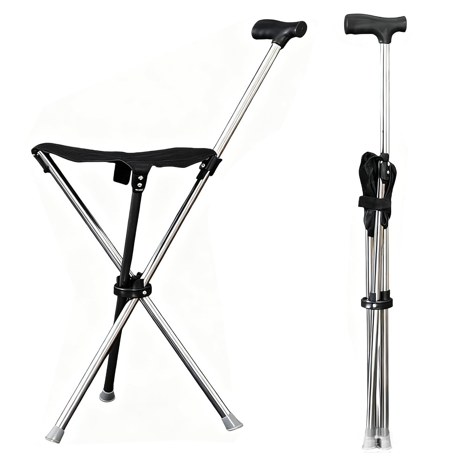 Amazon.co.jp: 杖 自立式 ステッキ チェアー ステッキチェア 杖 椅子に