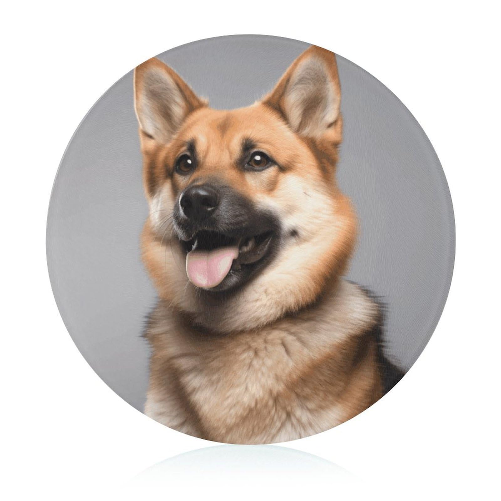 Planche à découper en verre trempé anti-odeur motif chien pour charcuterie