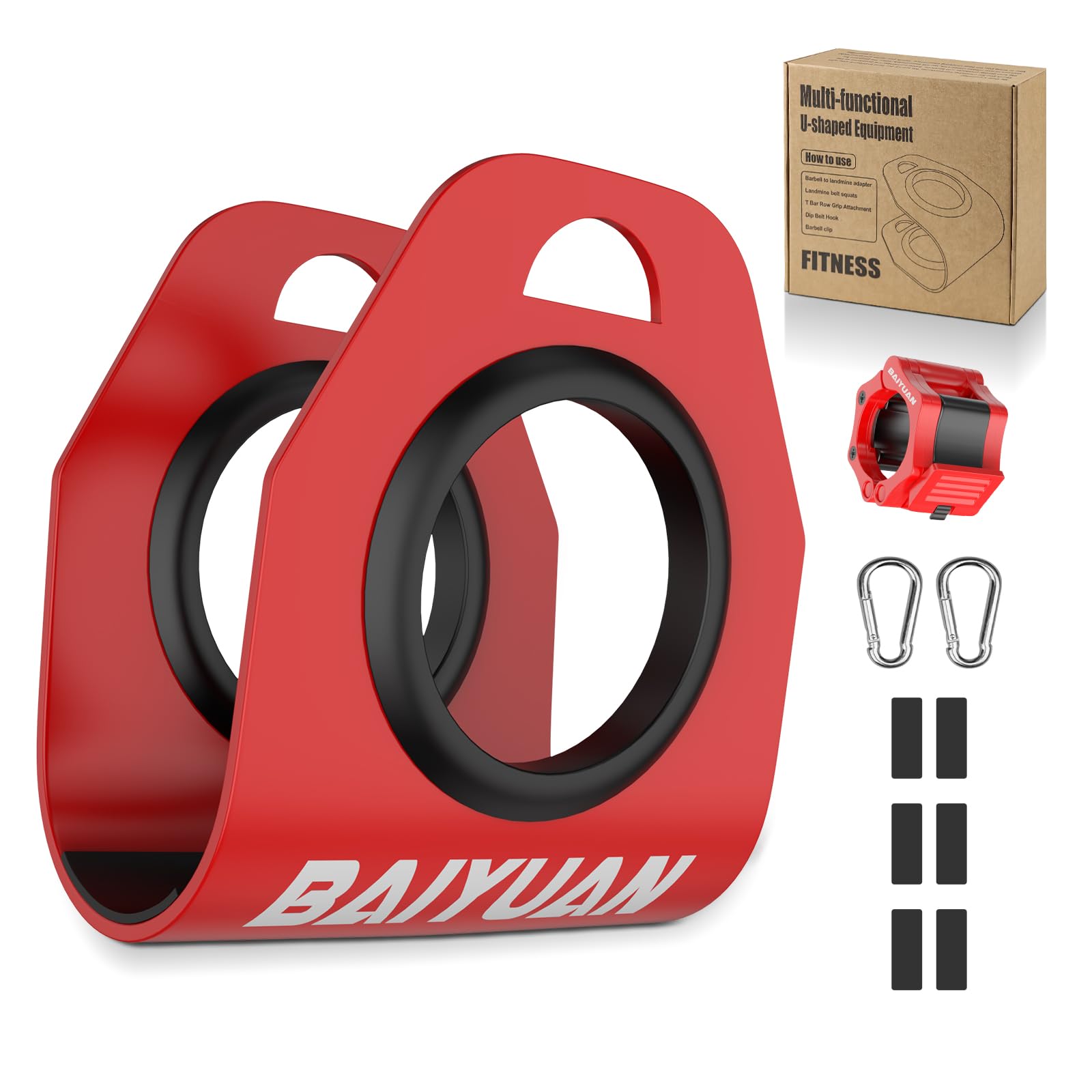 Home Gym Clips, Convert Dumbbells to Barbell, Turn Bars into Landmines, T-Bar Row with Any Grip, Hook Dumbbells on Dip Belts, Versatile Weightlifting Accessory for Olympic (1 Pcs)