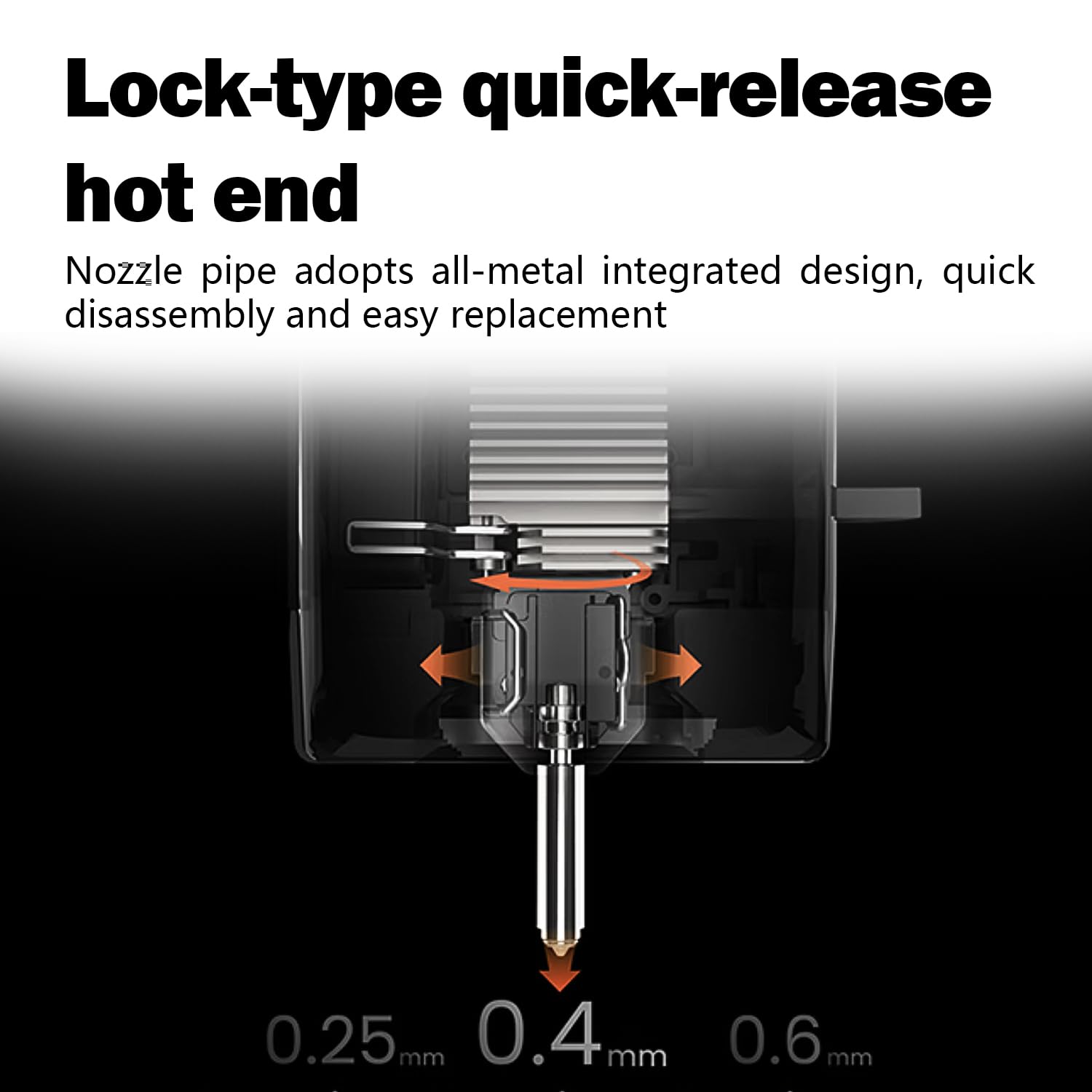 HzdaDeve Boquillas de acero endurecido integradas de 3 PK de 0,4 mm y cubierta de silicona 3PK para Kobra X Combo Quick-Swap High Flow High Speed Throat Tube Boquillas de cabezal de impresión Kit de