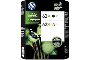 HP 62XL Original Inkjet Cartridge: Black and Color Ink Bundle for Crisp, Vibrant Prints