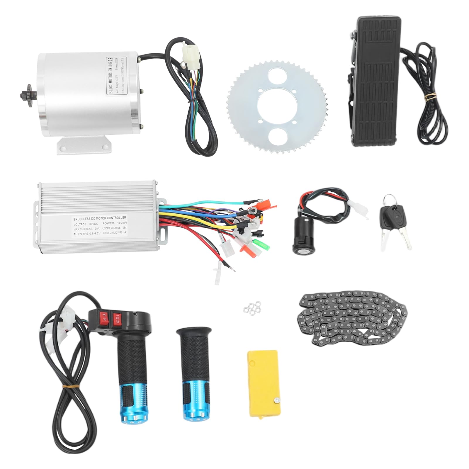 36V 1000W Bürstenloser Gleichstrommotor Bausatz, Elektromotor Bausatz mit Steuerung, Elektrofahrrad Bürstenloser Motor Kit, Elektromotor Bausatz, für Elektroroller usw