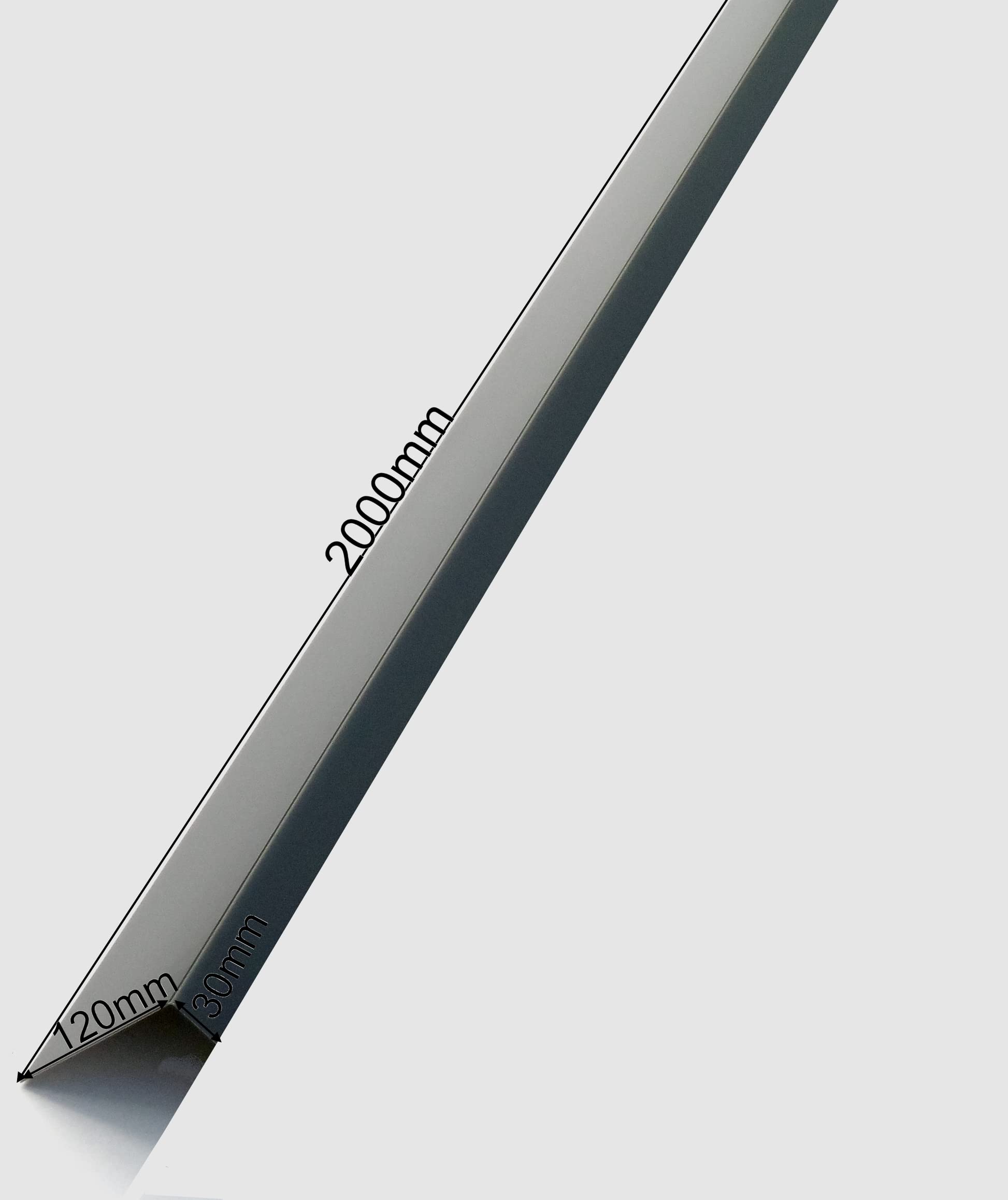 thumbnail: Aluminium Hoekplaat 2 Meter - 120x30mm L-Hoek | Wit RAL 9010 | Voor Gevels & Muren