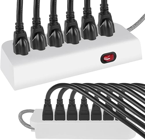 Miniatura 4 de Cable de extensión de alimentación de CA resistente SJT 14 AWG con certificación UL - SJT 143C NEMA 5-15P a NEMA 5-15R (15A125V), color negro, 1 pie