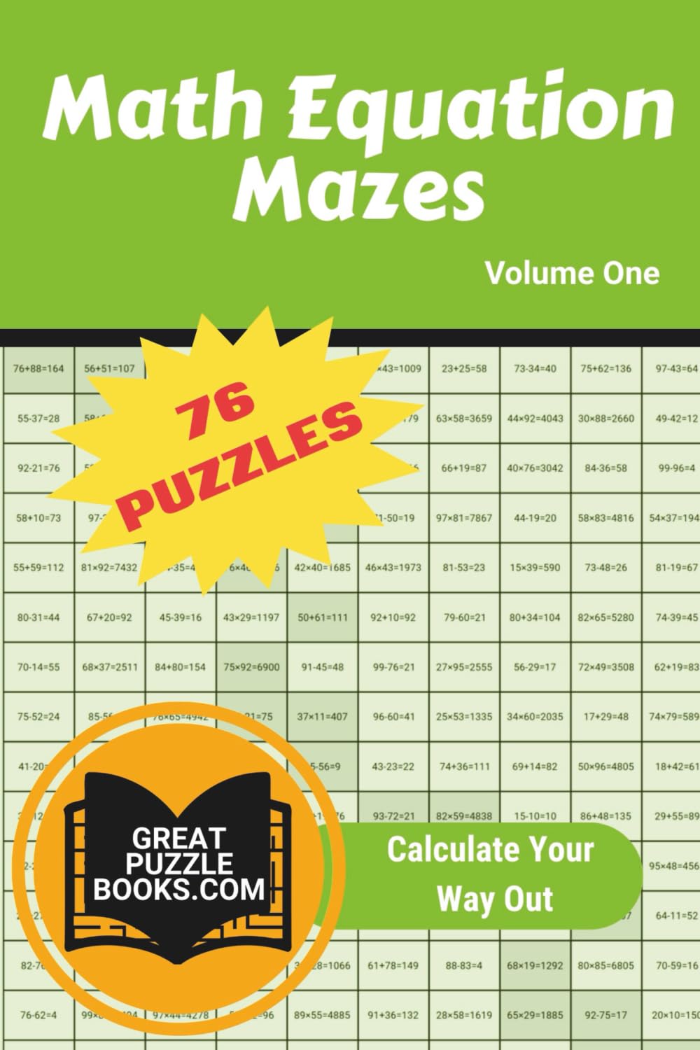 Math Equation Mazes: Volume One