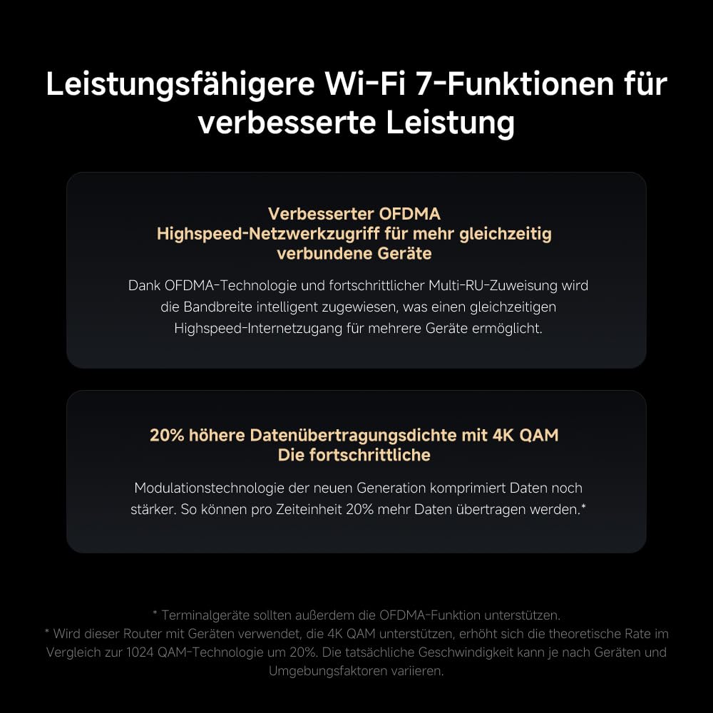 WLAN-Router WiFi7 BE3600 – 2.5G-Port, Mesh-WLAN, BLE, Multi-Geräte-Verbindung mit geringer Latenz