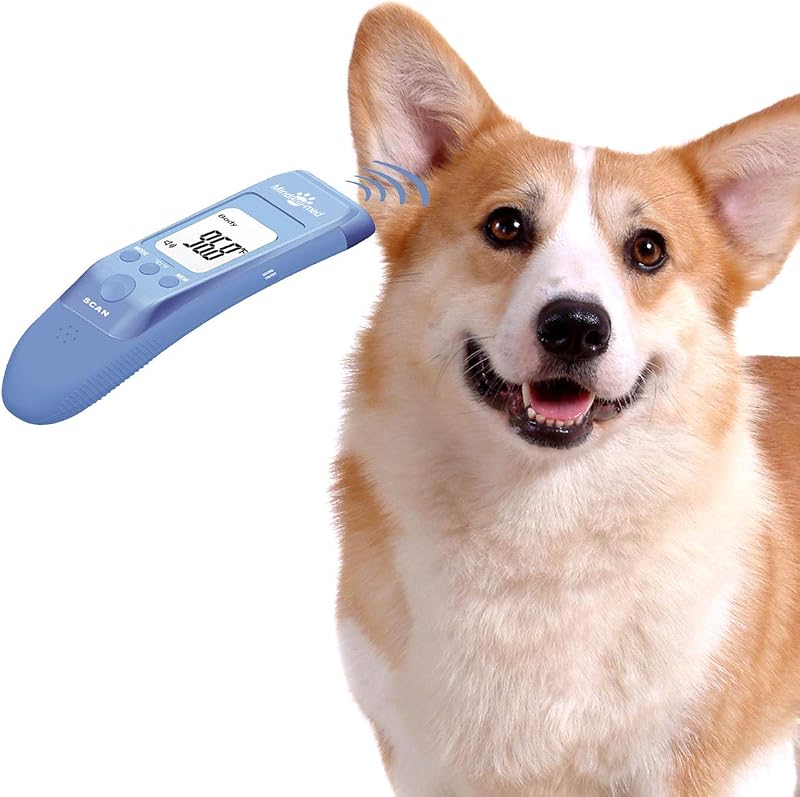 Termómetro para mascotas sin contacto para perros, clásico, clínico rápido, 3 modos (cuerpo, superficie del objeto, habitación), modos corporales miden con precisión la temperatura del oído de la mascota, silenciable C/F conmutable