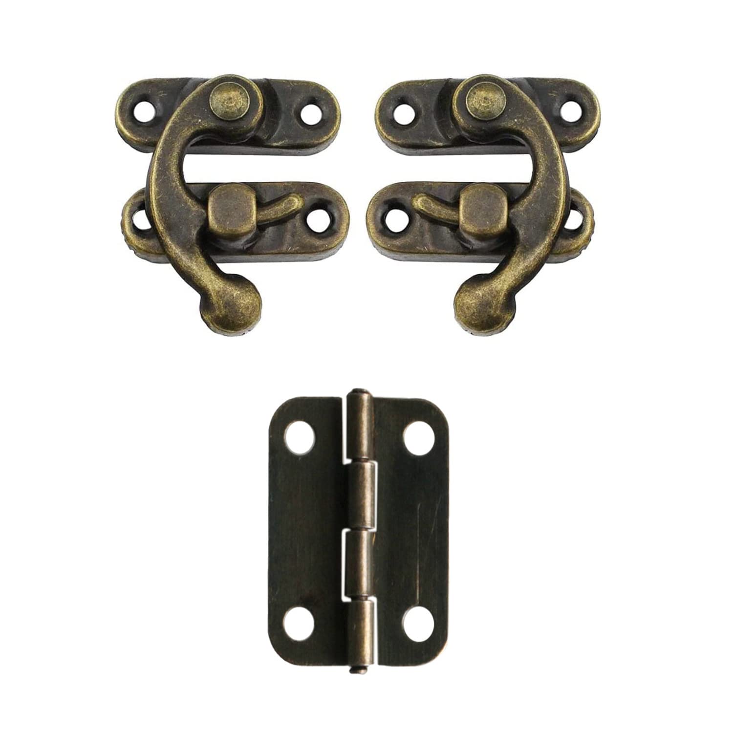 20 Pezzi Bronzo Hasp, Hasp Antico Legno, 40 Pezzi Cerniere Per Scatola, Con Viti, Per Artigianato Retrò, Come Scatole Retrò In Legno, Scatole Regalo, Scatole Per Vino, Cassette Per Attrezzi