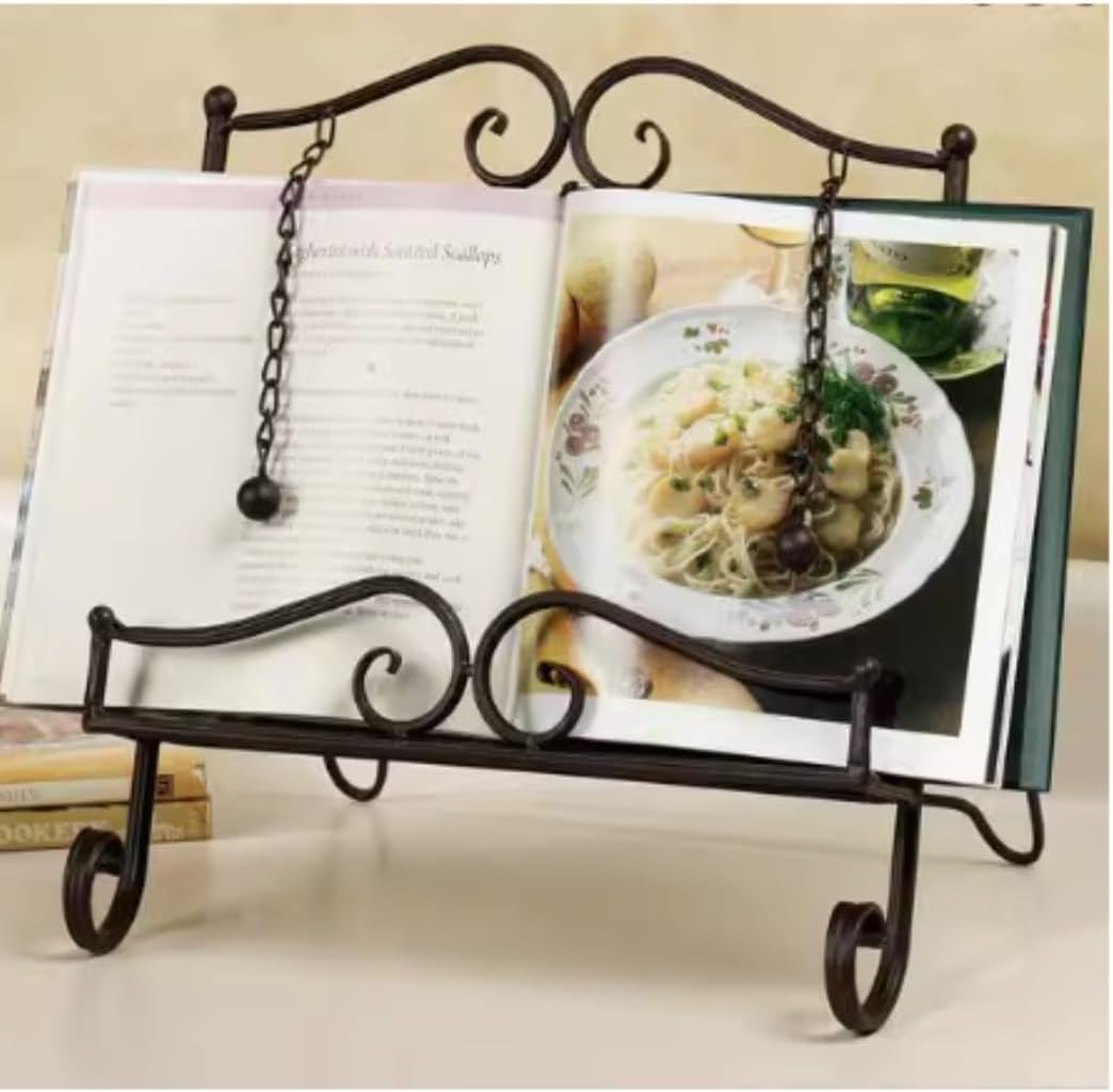 Recipe Holder Swirl Design Cookbook Holder and Stand Recipe Binder Reading Book Cooking Helper