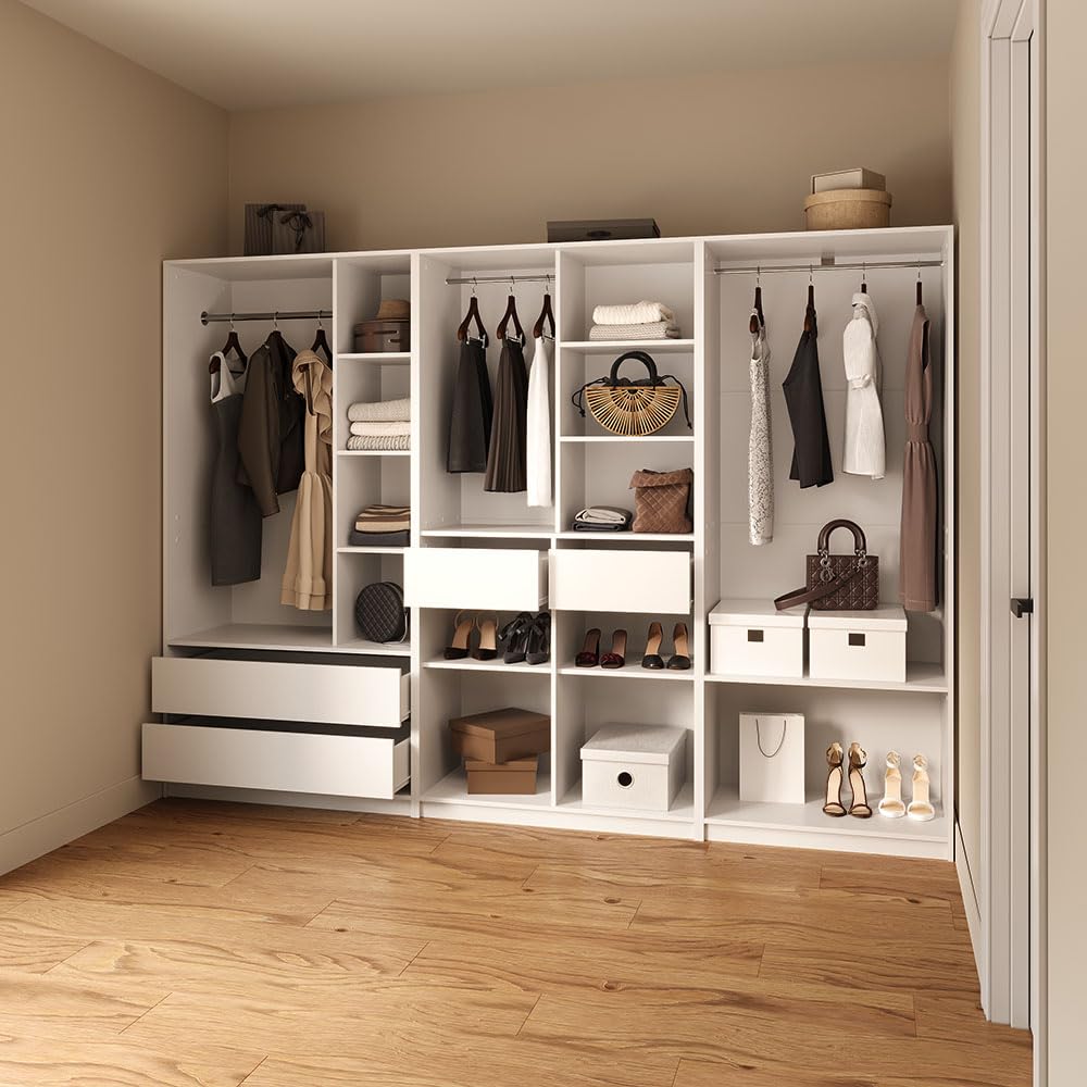 Livinity Armoire à vêtements Trento, Blanc, Lot de 2