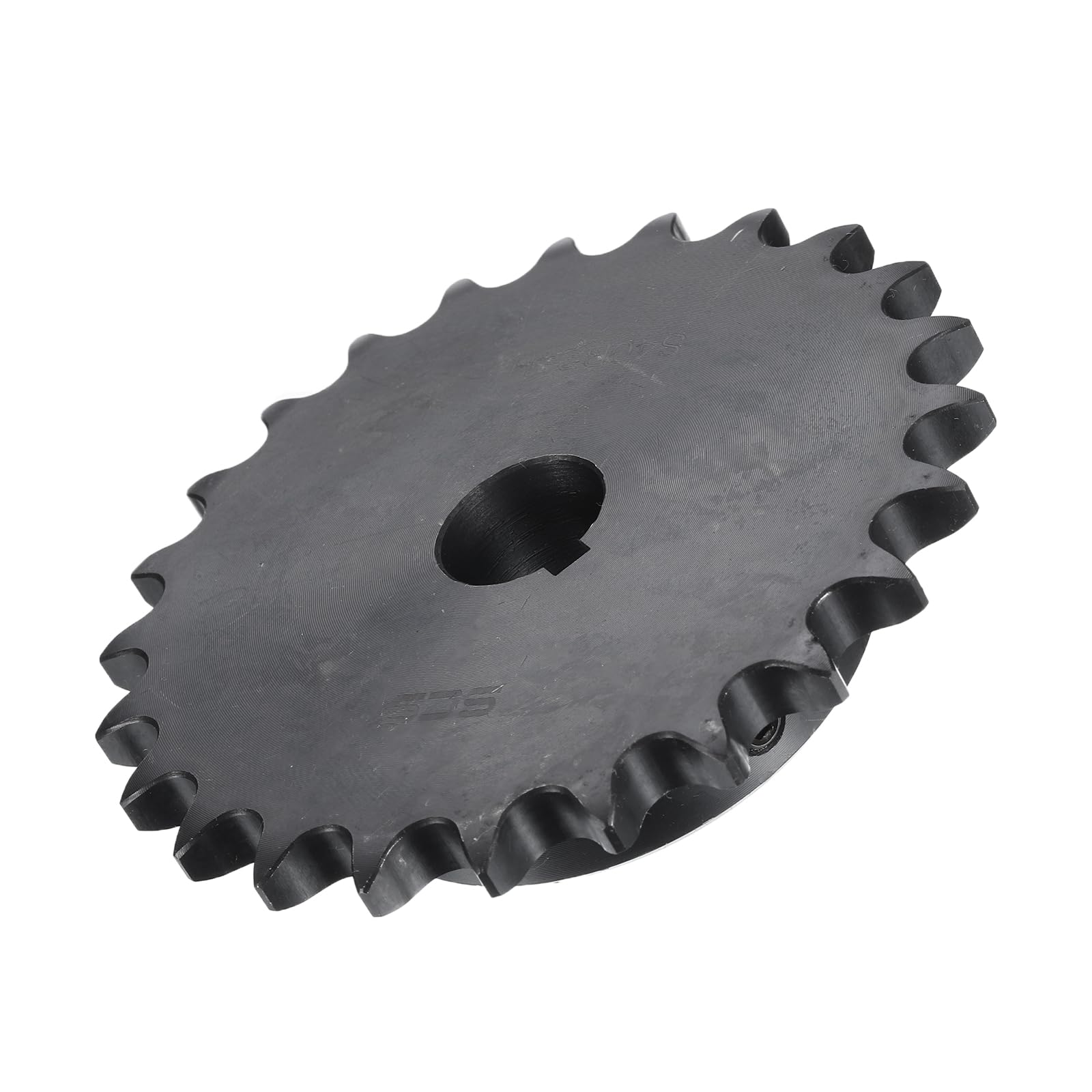 uxcell Pignone a rullo per catena #40, tipo B, foro da 3/4", 24 denti, pignone a catena a filo singolo, acciaio al carbonio, scanalatura con viti di fissaggio