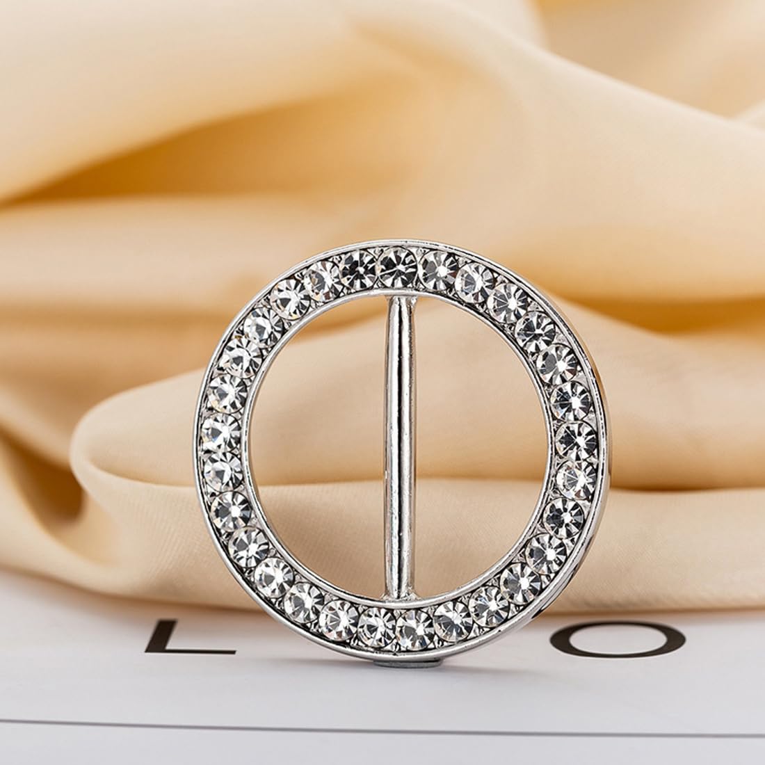 2 Fibbie Per Sciarpe In Lega Con Zirconi - Lussuose, Argento, Per Donne, Idee Regalo