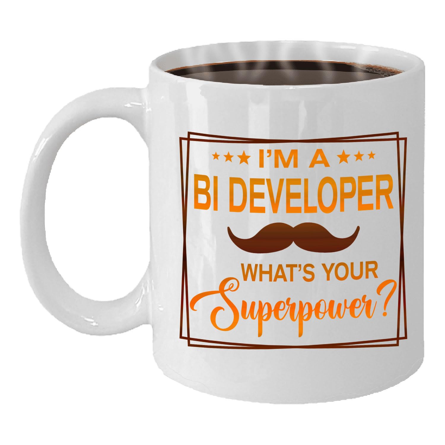 Bi Developer Mug, Bi Developer Gift, Gift for Bi Developer, Future Bi Developer Gift, Graduation Gift, Retirement Gift for Bi Developer - 11oz White Ceramic Coffee Mug - Christmas, Thanksgiving