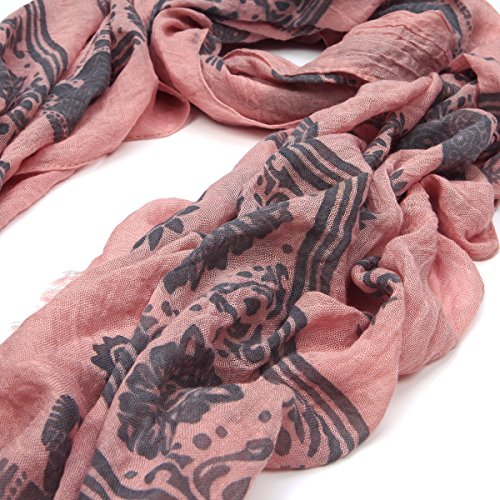 Unique Viscose Aztec Elephant & Paisley Print Frayed End Scarf - Diff Colors3