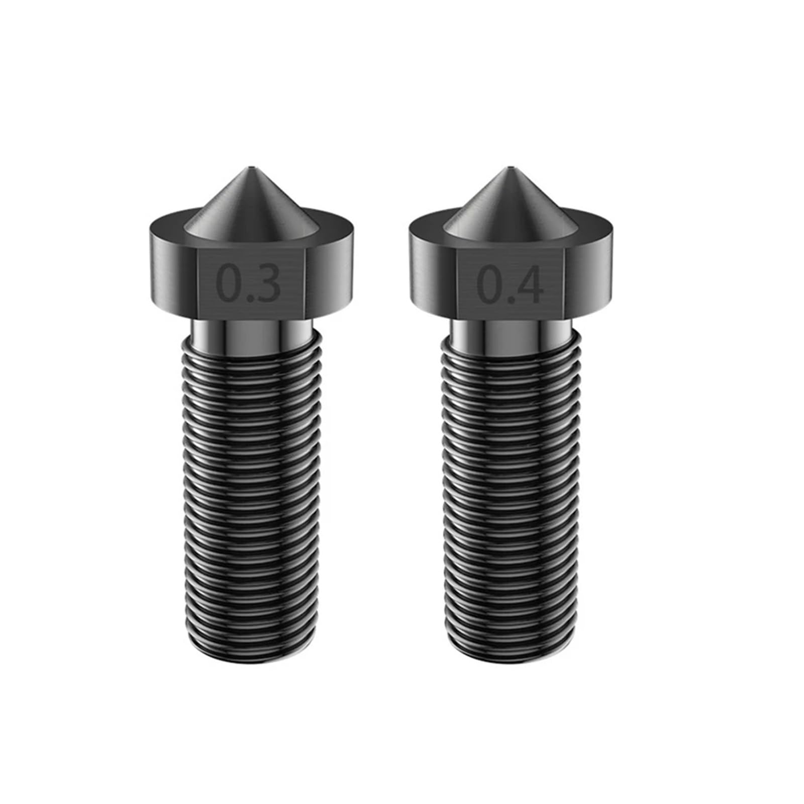 3D-Drucker-Hotend-Düse, M6-Gewinde 0,2/0,3/0,4/0,5 mm, for 1,75 mm Filament, Upgrade-Kit, 1/3/5/10 Stück(10Pcs hard steel,0.2mm)
