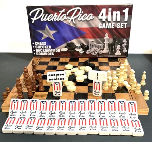 PRK 14 Puerto Rico 4-en-1 Set - Dominó, Ajedrez, Damas y Backgammon miniatura 2