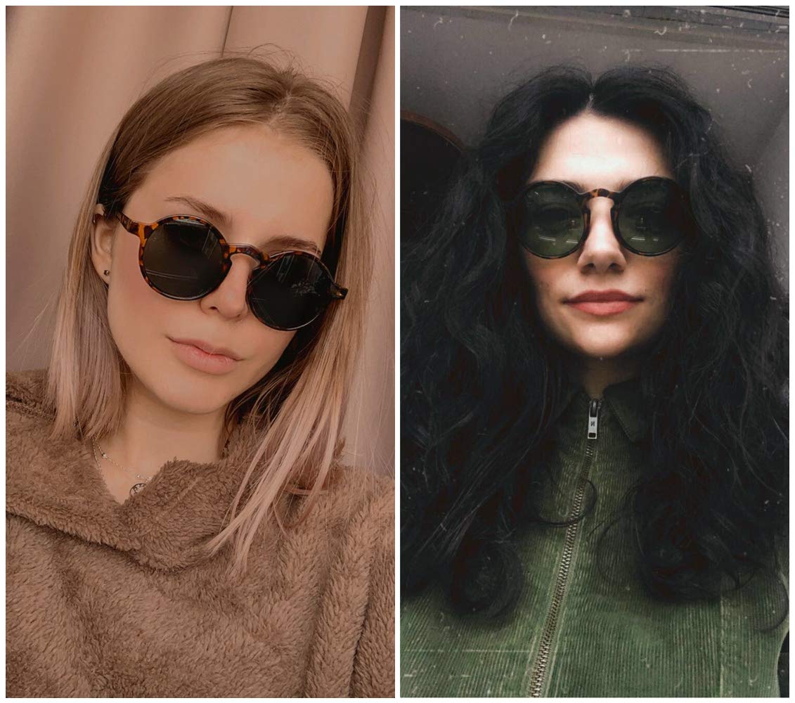 Long Keeper Okrągłe okulary przeciwsłoneczne w stylu retro dla mężczyzn kobiet klasyczne okulary przeciwsłoneczne w stylu vintage unisex z ochroną przed promieniowaniem UV okulary do jazdy samochodem,