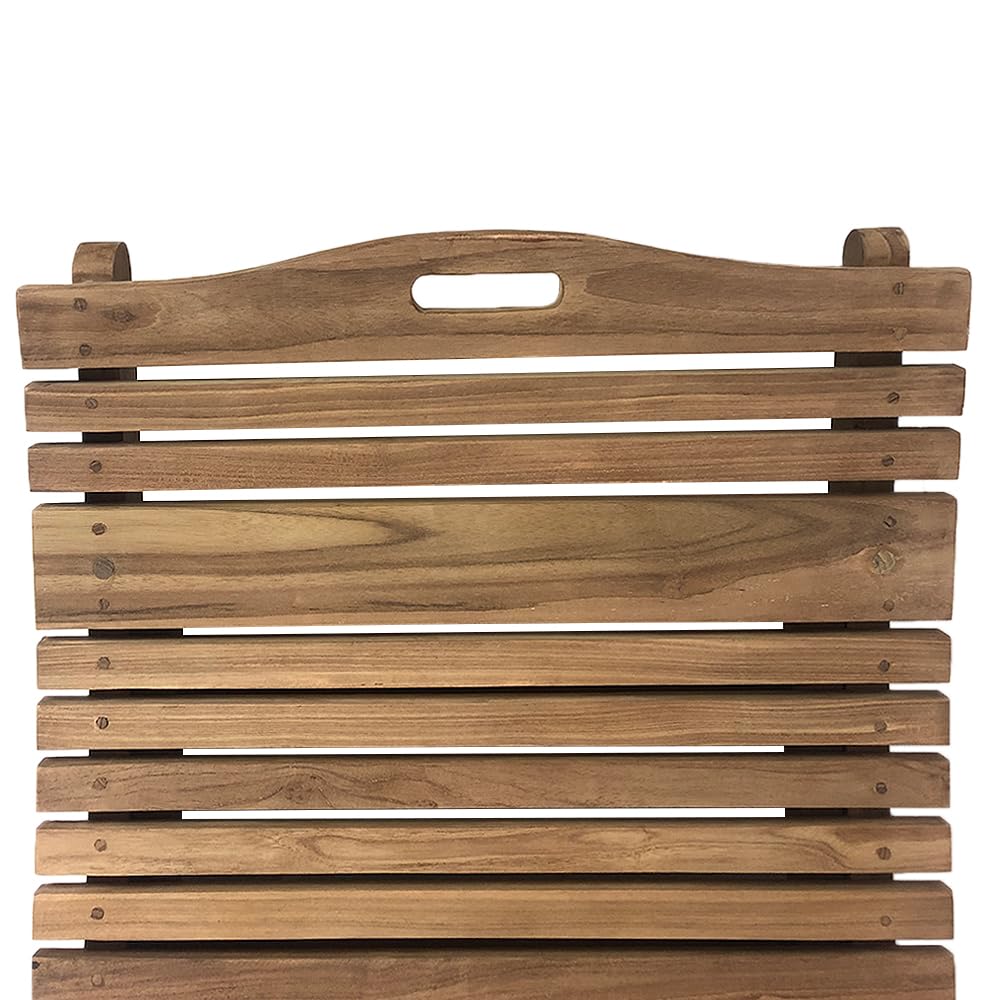 Lettino Prendisole Pieghevole in Legno Teak Paraiso | Chaise Longue dal Design Curvo e Pieghevole, Lettino Ergonomico da Giardino e Piscina, Resistente e Salvaspazio