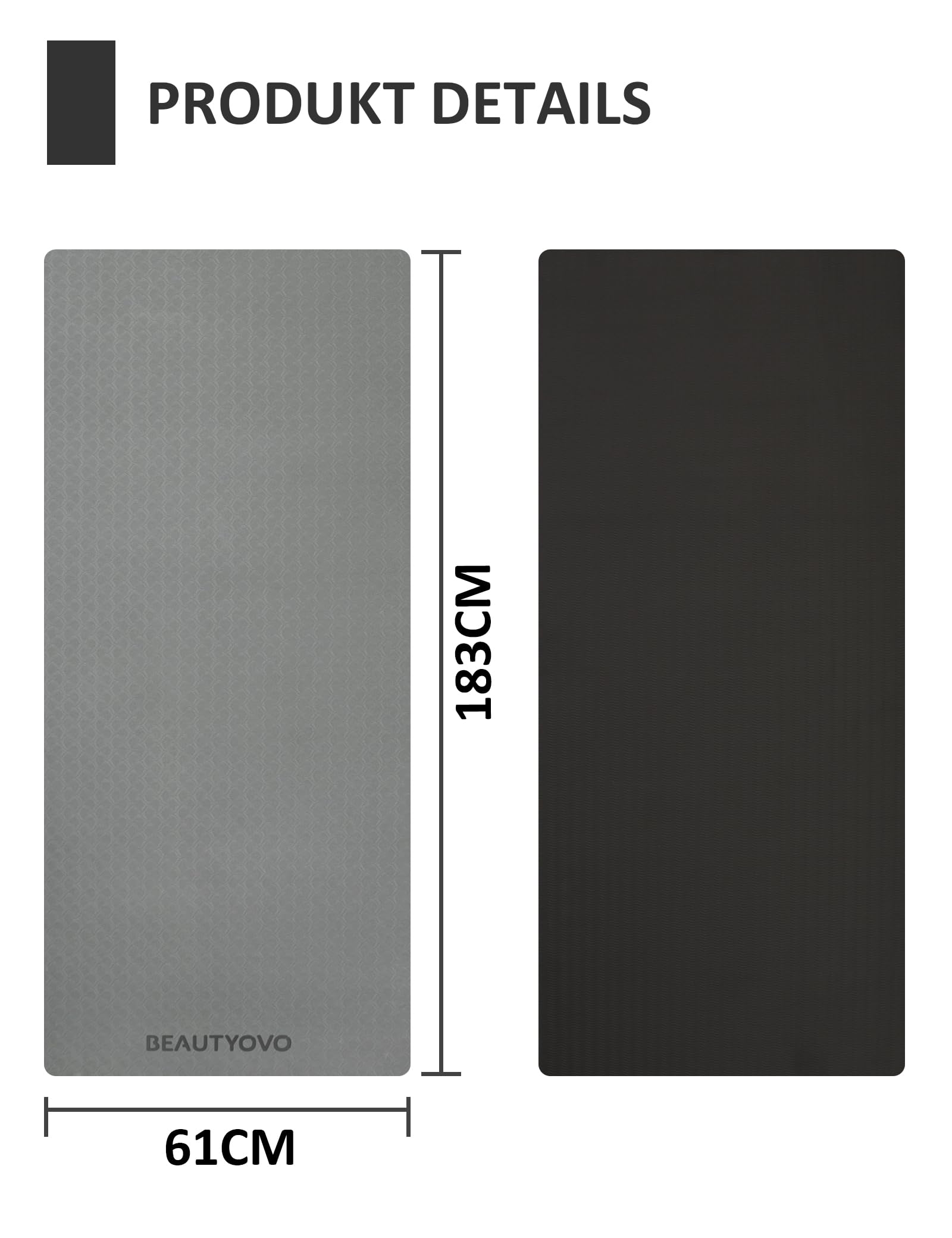 Tapis de yoga antidérapant, tapis de yoga de 6|8mm d'épaisseur, tapis de sport pro Tapis de fitness antidérapant, TPE|PVC Tapis de gymnastique pour la maison et l'extérieur, tapis de musculation