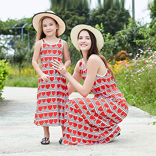 Mulampli Vestido de verão para mãe e filha, para a família, para mãe, bebês, meninas, casual, saia,
