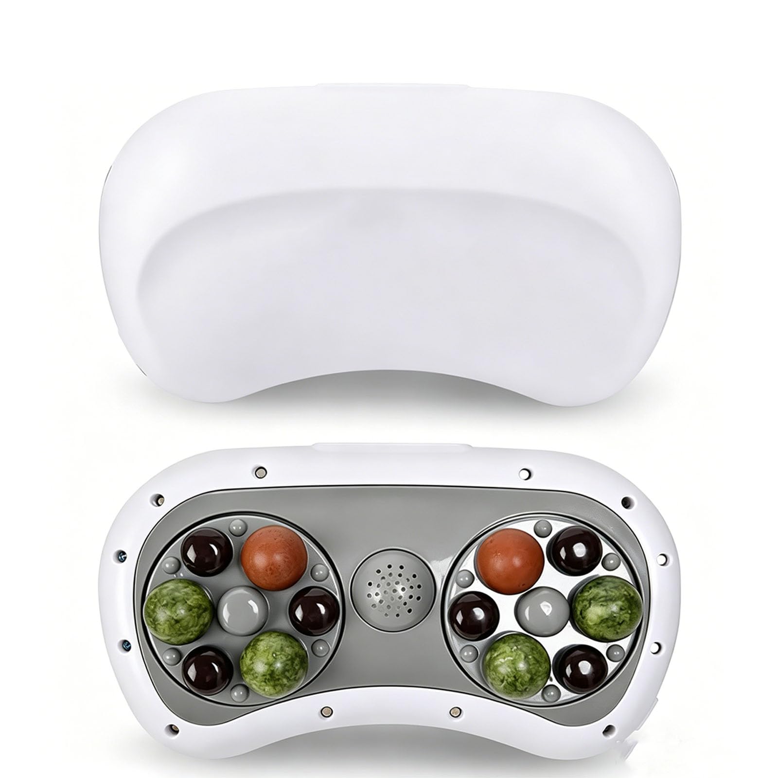LTzygmion Electric Bianstone Tummy Kneading Instrument, Electric Abdominal Massager With 2-disc Massage And 12-magnetic Heads, 3 Heat Levels, 3 Speeds, For Abdomen, Back, Neck