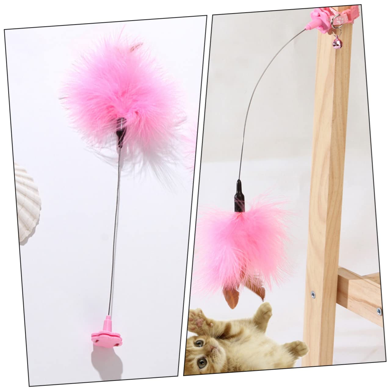 Milisten 2pièces Jouets Interactifs pour Chats avec Plumes Canne à Jouer pour Instinct De Chasse des Félins Idéale pour Jeu Intérieur