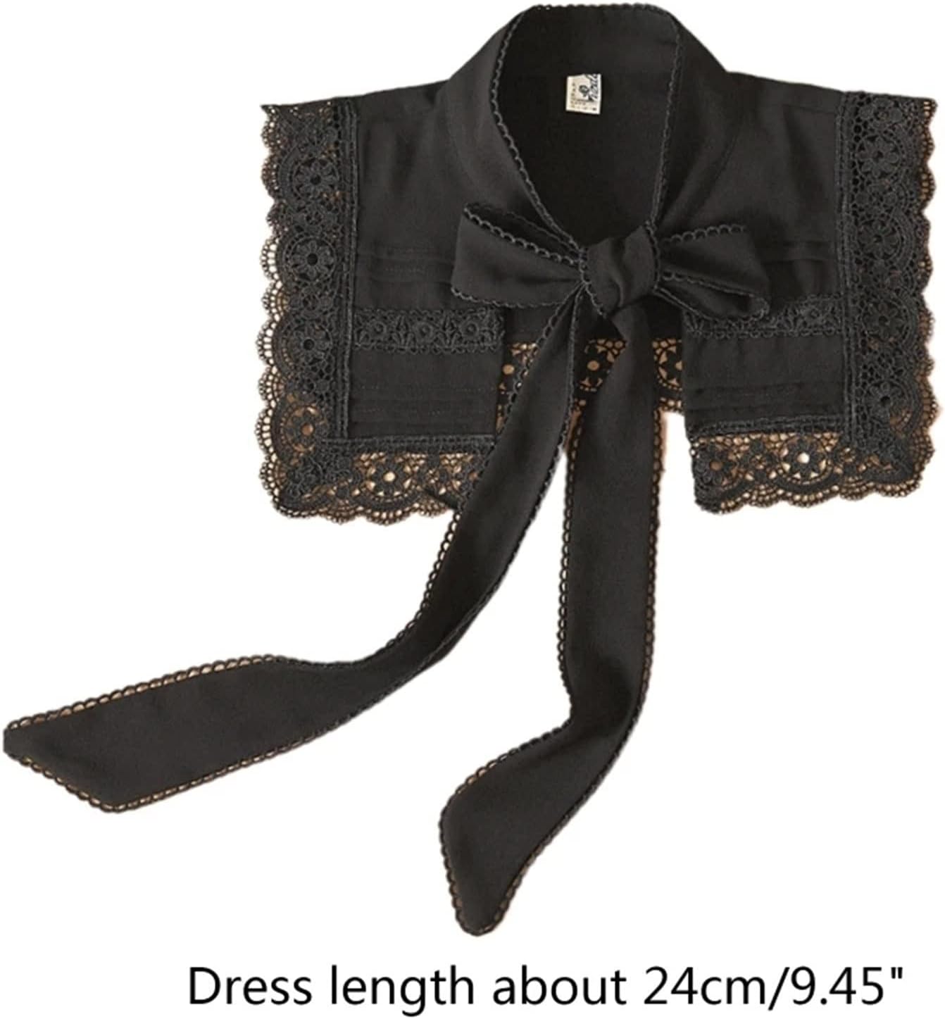 付け襟 取り外し可能なつけ襟刺繍花中空ショールラップレースアップちょう結び花びら形ケープレット女性女の子のための肩をすくめる 着用が