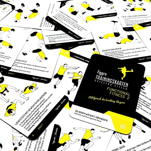 figgrs® Functional Fitness Vol. ll / 57 Trainingskarten mit 50 Functional Übungen für effektive Leistungssteigerung I Bodyweight Übungen für zuhause & überall I Für Männer und Frauen